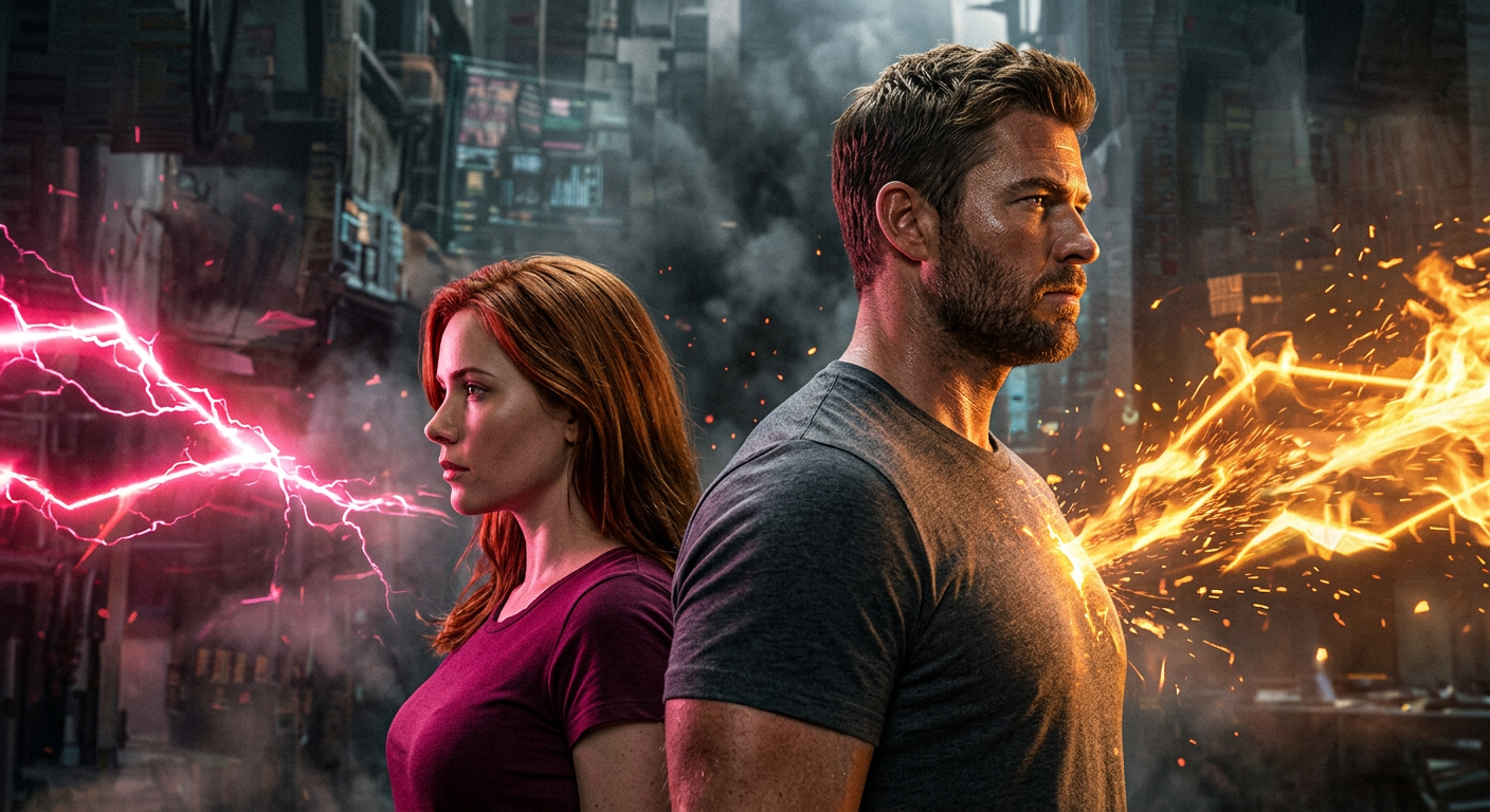 Due magneti che si respingono su una superficie di legno chiaro con luce morbida ambrata